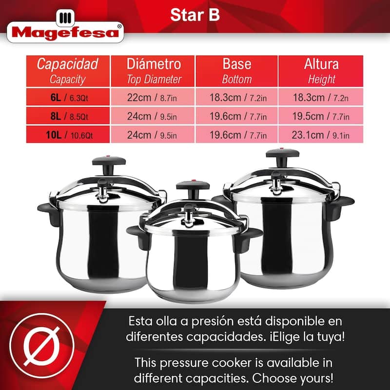 Magefesa Star Belly Stainless Steel Pressure Cooker