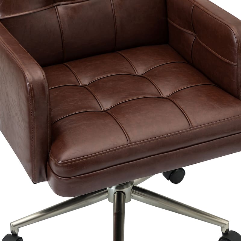 Lorenz Modern Vegan Leather Height-adjustable Office Chair with 5 Wheels by HULALA HOME