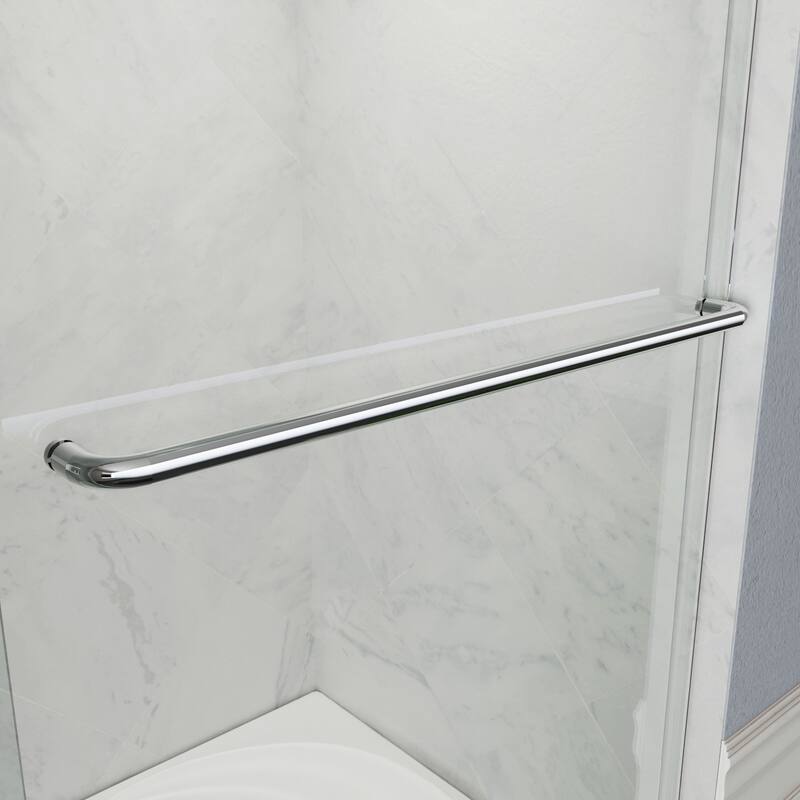 Elegant Double Sliding Shower Door 58.5-60 x 72" Width Cutting Guide Rail Adjustment Reversible installation
