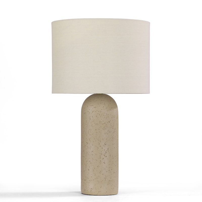 Ceramic Table Lamp with Drum Linen Shade