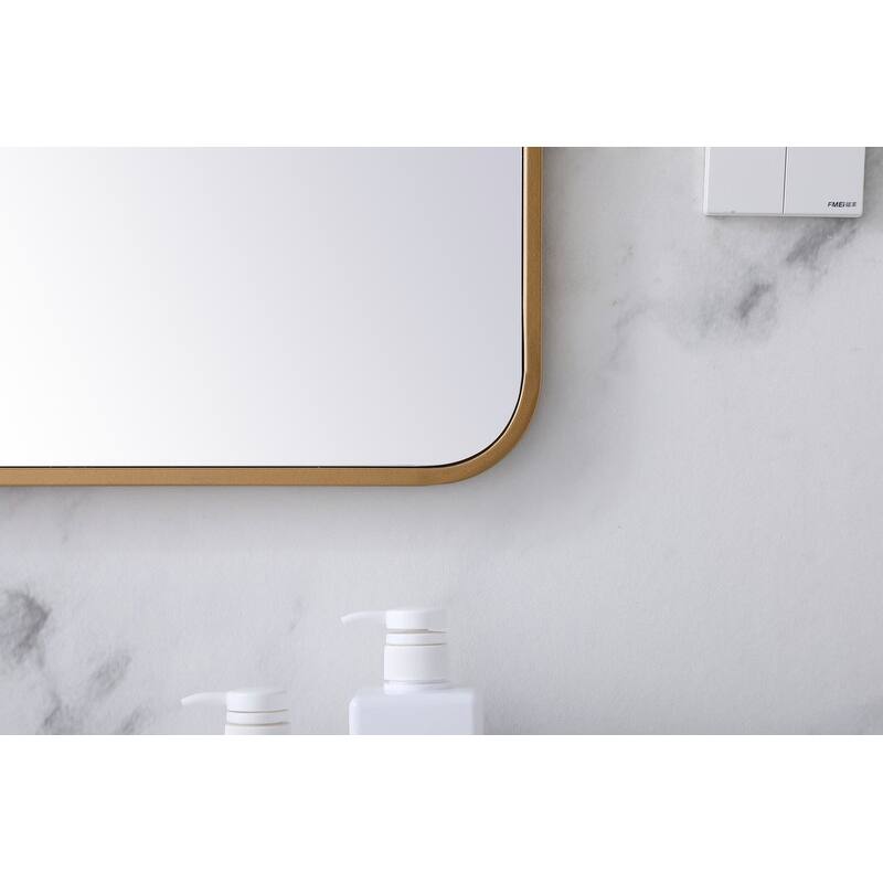 Ezra Soft Corner Metal Rectangular Mirror
