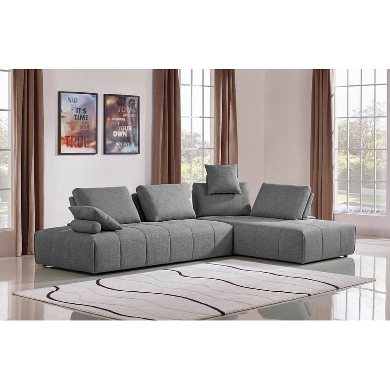 Divani Casa Edgar Modern Grey Fabric Modular Sectional Sofa