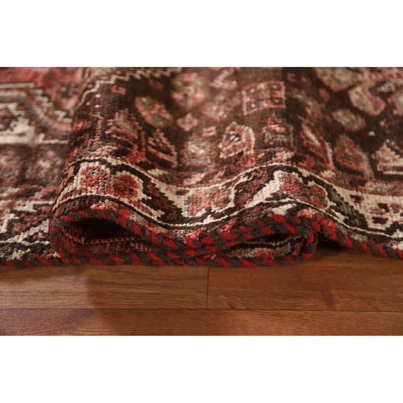 Vegetable Dye Qashqai Persian Antique Rug Hand-knotted Wool Carpet - 5'4"x 8'4"
