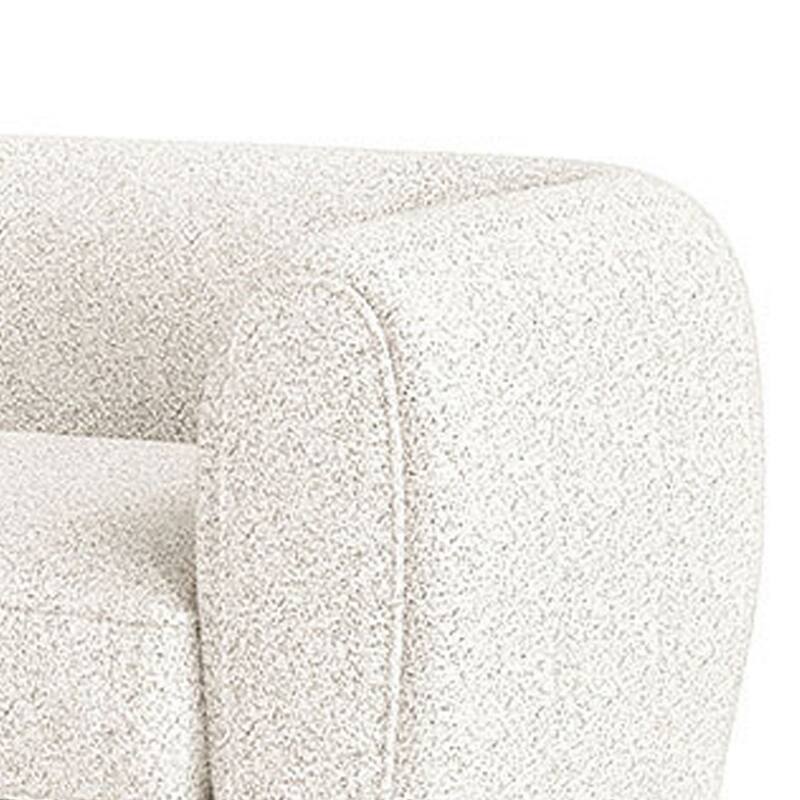 Dly Accent Chair, Tuxedo Style Arms, Plush White Boucle Cushions