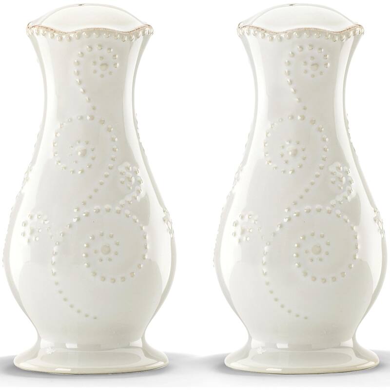 Lenox French Perle White Salt & Pepper Shaker Set White