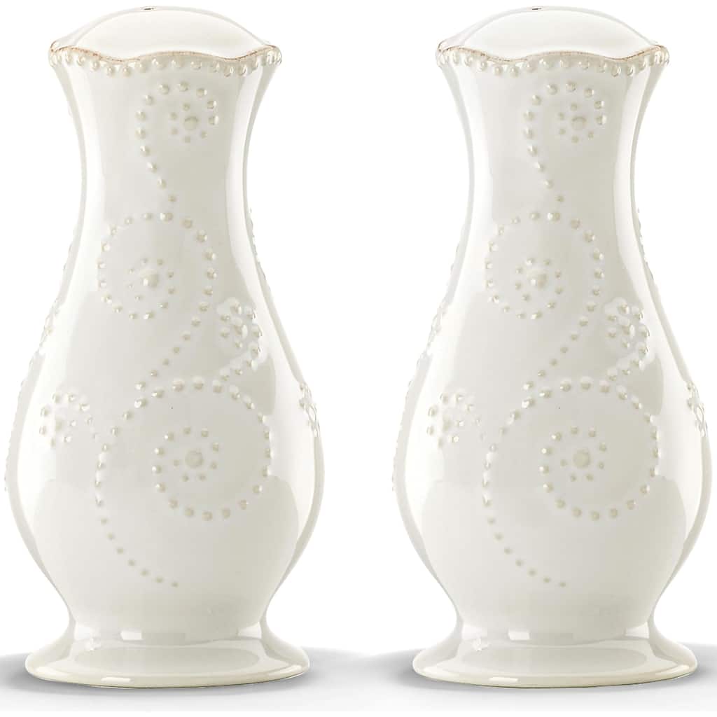 Lenox French Perle White Salt & Pepper Shaker Set White