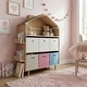 preview thumbnail 7 of 12, Fortune Candy House-Shaped Kids Storage Cabinet with Fabric Bins, Multi-Compartment Toy & Book Organizer, Vertical Design