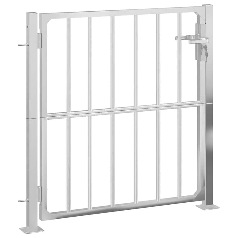 vidaXL Garden Gate Locking Fence Entrance Barrier Patio Lawn Stainless Steel