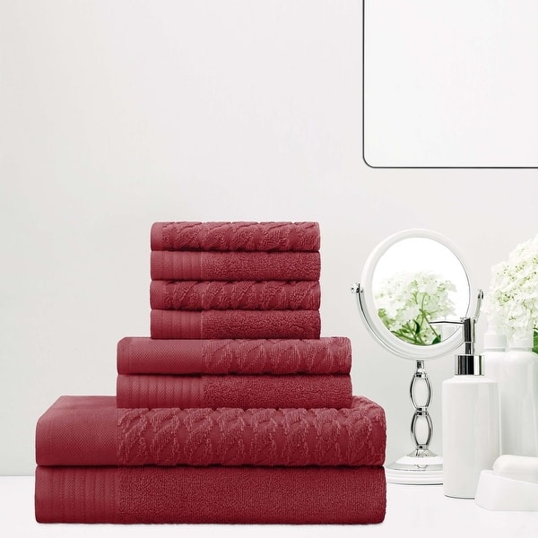 slide 2 of 51, Turkish Cotton 8 Piece Herringbone and Solid Towel Set by Superior