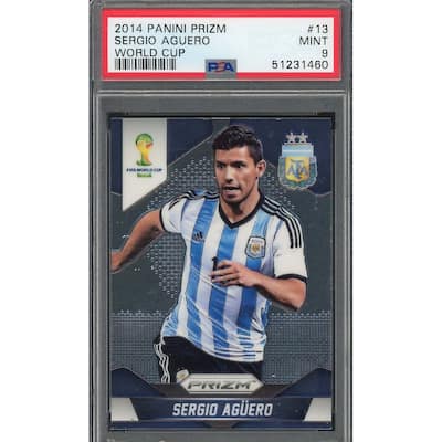 Sergio Aguero 2014 Panini Prizm World Cup Card #13 PSA 9 - 8'6" x 11'6"