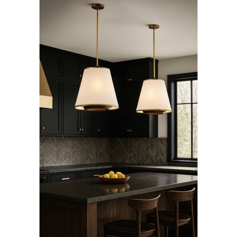 Varaluz Desert Flyer 3-Light Pendant - Satin Brass/Medium Walnut