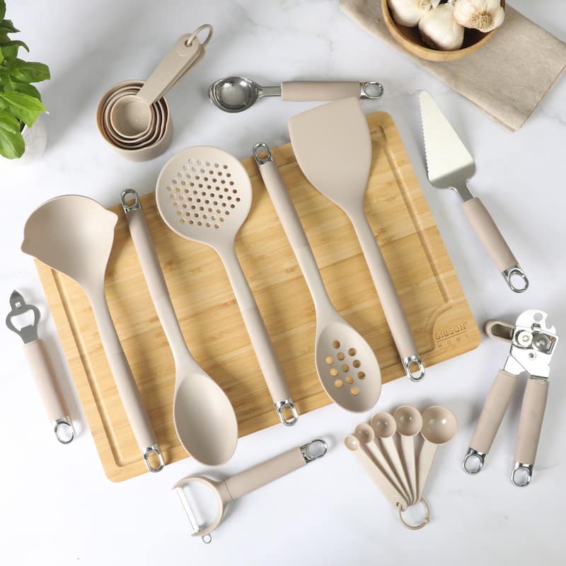 Gibson Home 20pc Kitchen Gadget Set - Nylon Utensils, Measuring Cups & Prep Tools