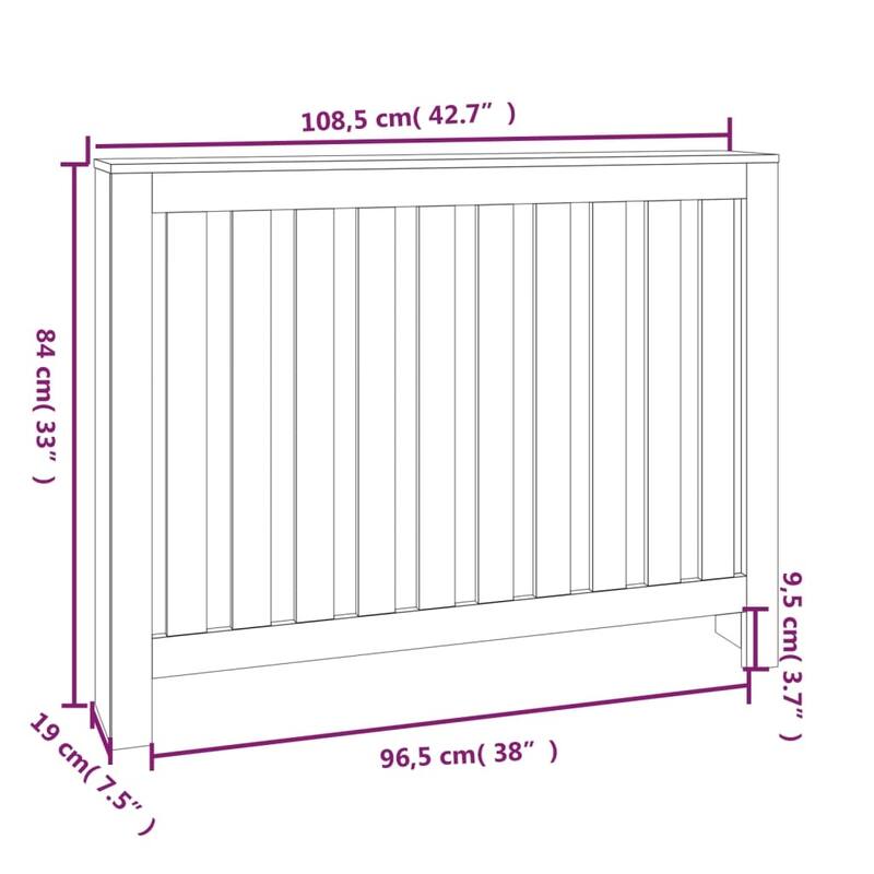vidaXL Radiator Cover 31.3/42.7"x7.5"x33.1" Solid Wood Pine