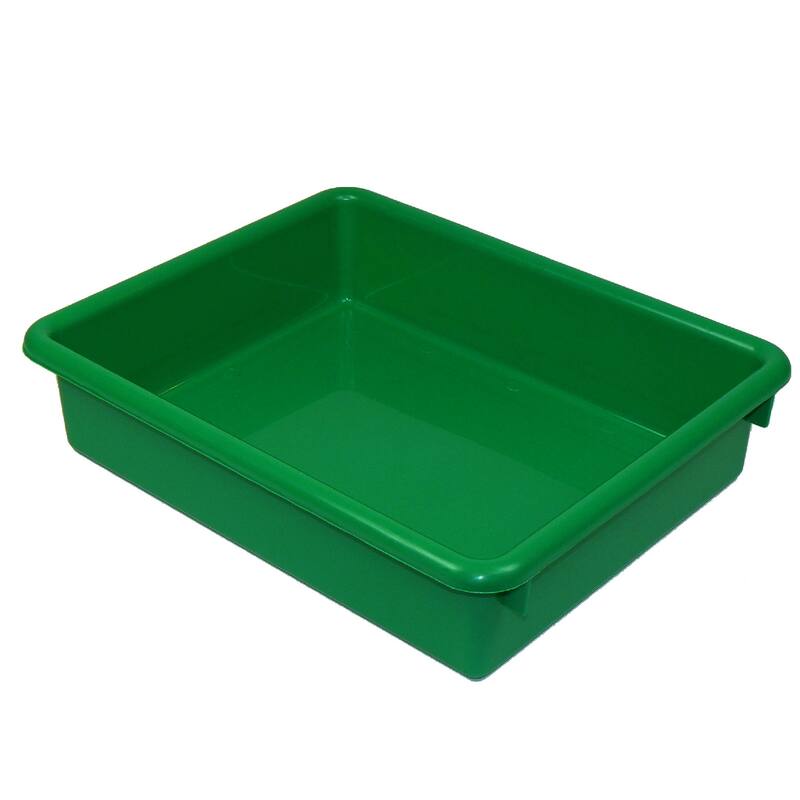 Romanoff Stowaway 3" Letter Tray no Lid, Green, Pack of 3