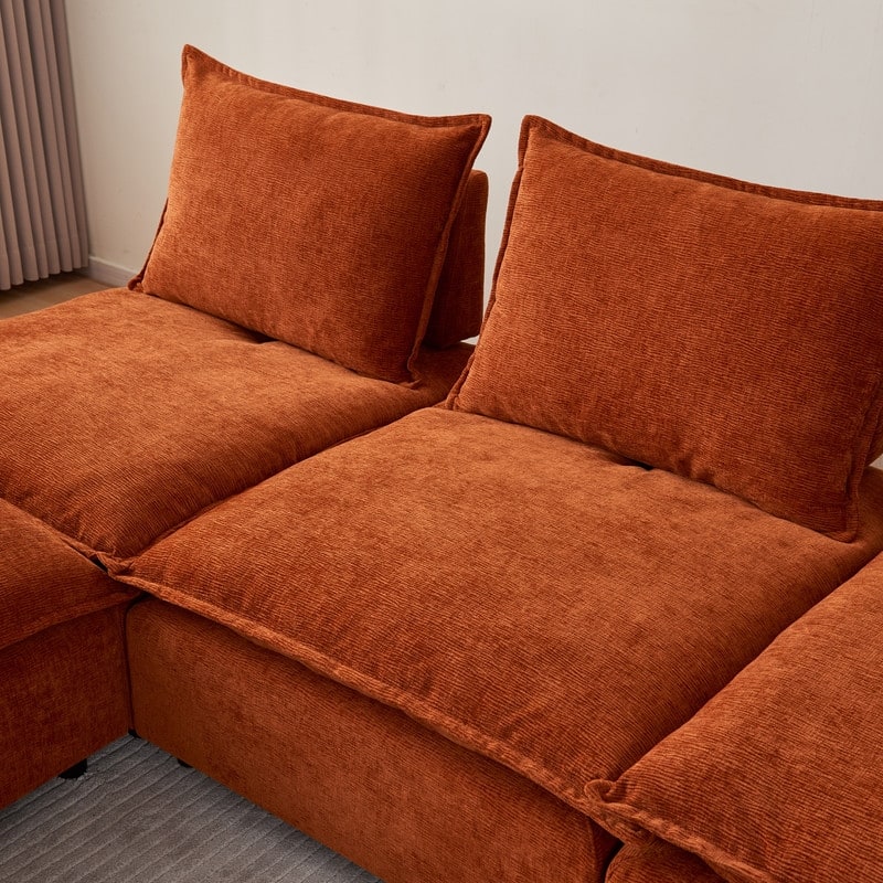 Armless Super Soft Chenille Modular Sofa Design (2 & 3 Seater)