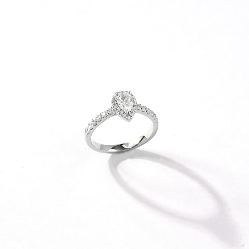 3/4ct TDW Diamond Pear Shape Halo Engagement Ring in 10k Gold