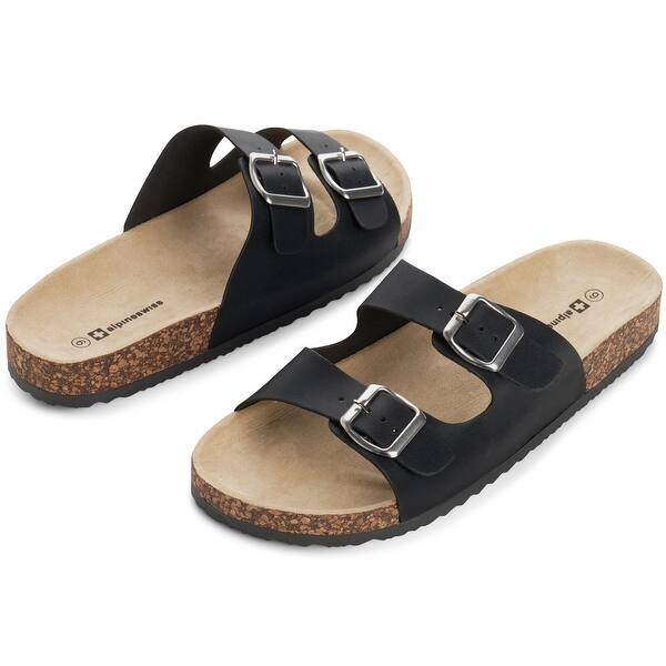 Shop Alpine Swiss Mens Double Strap Casual Slides Flat Sandals