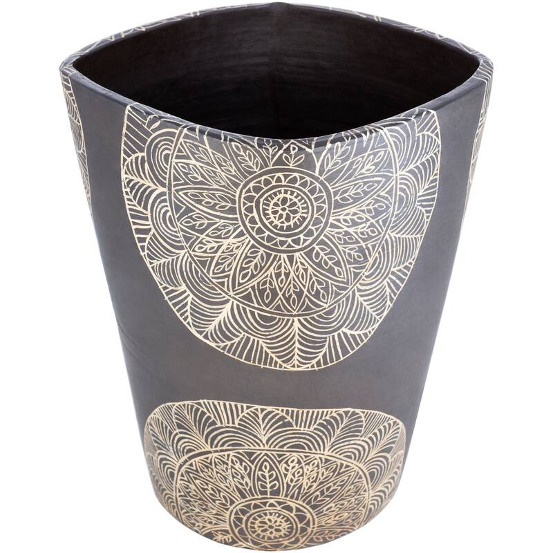 Artistic Weavers Gene Terracotta Mandala Indoor Planter - 10.5" x 10.5" x 13" - Charcoal