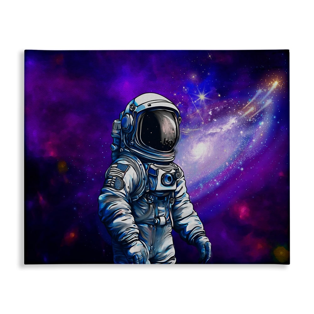 Stupell Astronaut with Swirling Galaxy Canvas Wall Art Design By Jesse Keith