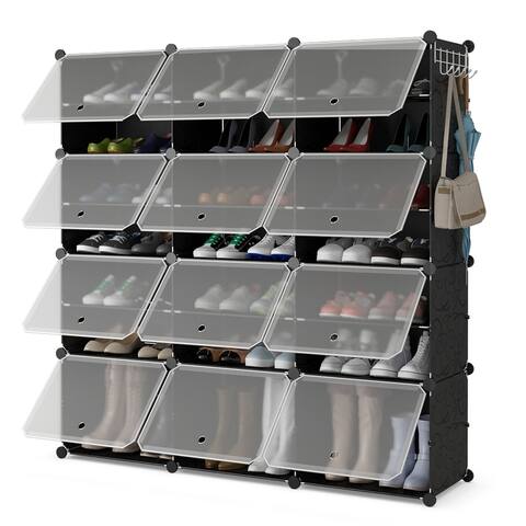 Costway Portable Shoe Rack Organizer 12-Cube 48 Pair Shoe Shelf - See Details