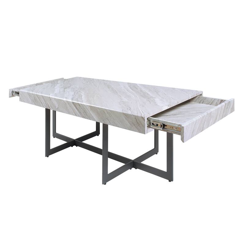 Granala Contemporary Steel 3-Piece Storage Coffee Table Set by Furniture of America