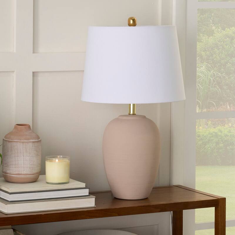 Nourison 23" Unglazed Ceramic Jar Table Lamp