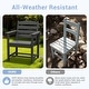 preview thumbnail 42 of 94, 6-Piece HDPE Outdoor Dining Table Sets with Umbrella Hole - 1-Table 4-Chairs-1-Bench