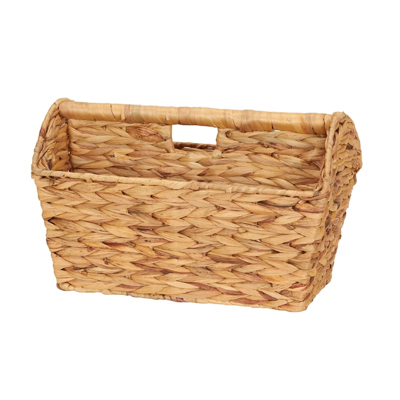 Household Essentials Water Hyacinth Wicker Magazine Basket - Beige