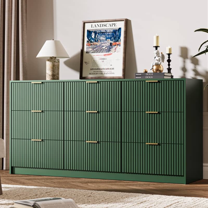 9-Drawer Dresser 63" W - Green