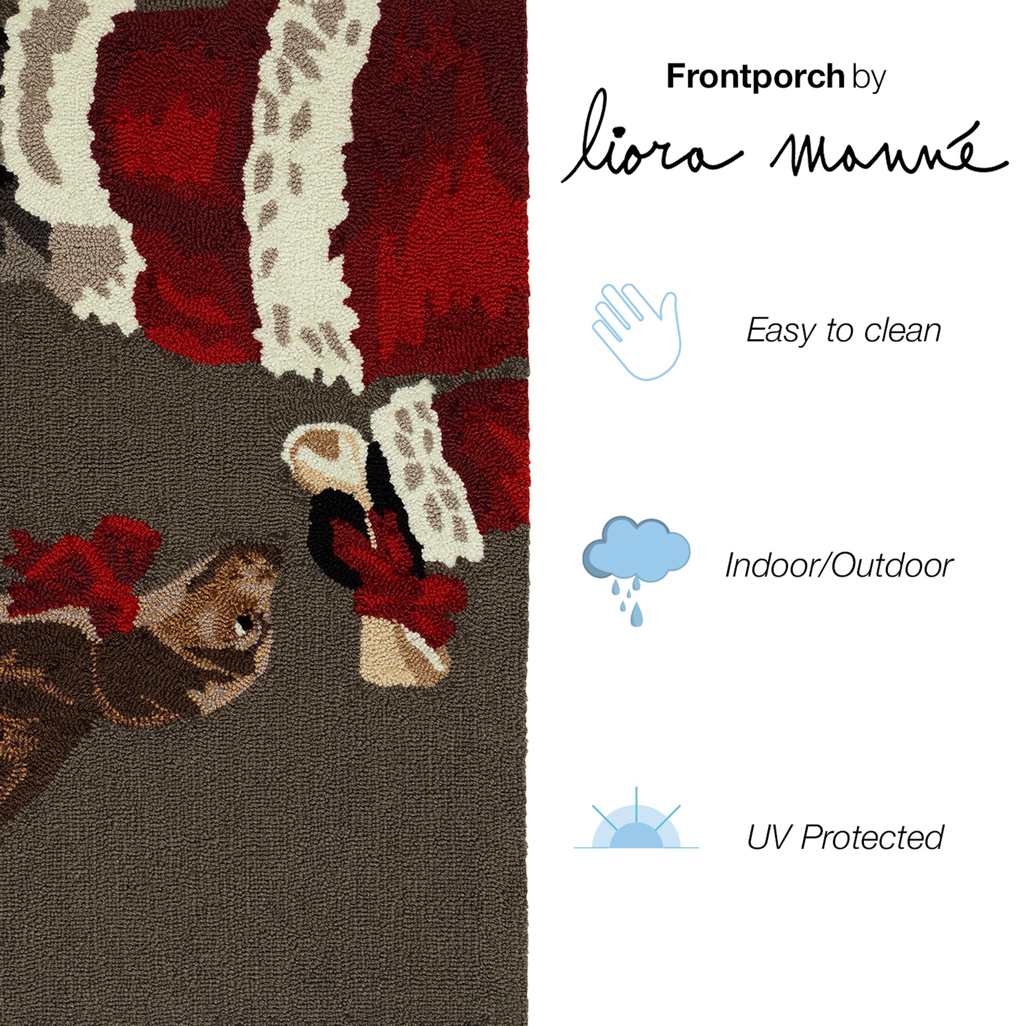 Liora Manne Frontporch 3 Dogs Christmas Indoor/Outdoor Rug