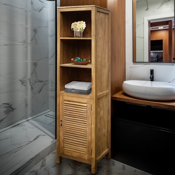 Teak cabinet deals bathroom