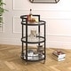 preview thumbnail 2 of 5, Hause 21'' Wide Round Bar Cart - 21" Wide