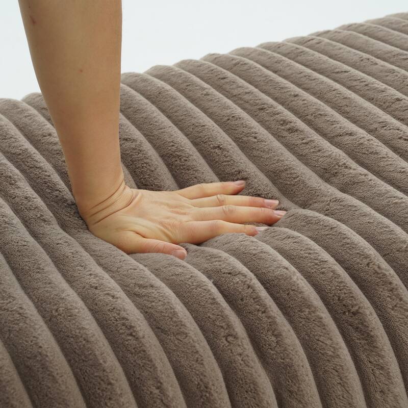 40" W Oversized Rectangle Plush Corduroy Ottoman