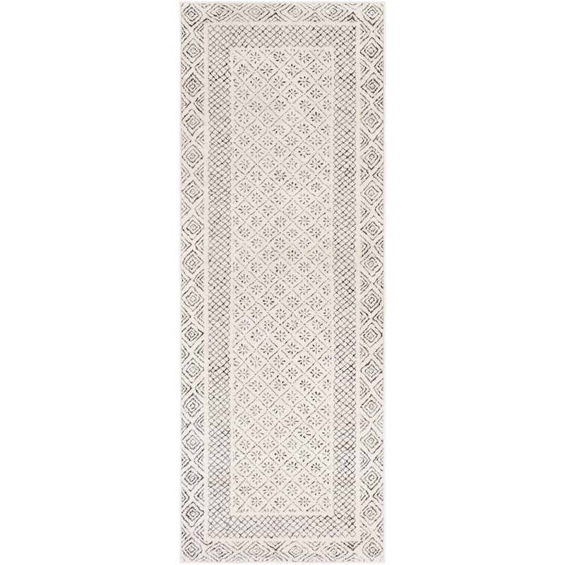 Livabliss Tiffany Grey Bohemian Border Area Rug