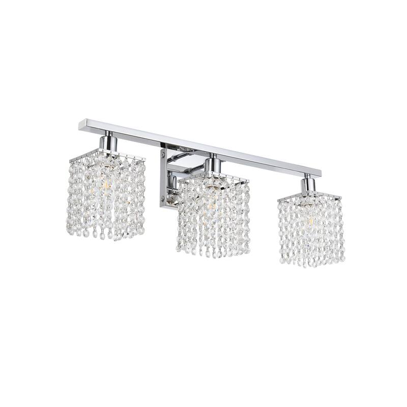 Modern Bathroom Lights with Crystal Shape - 3-Lights - Black