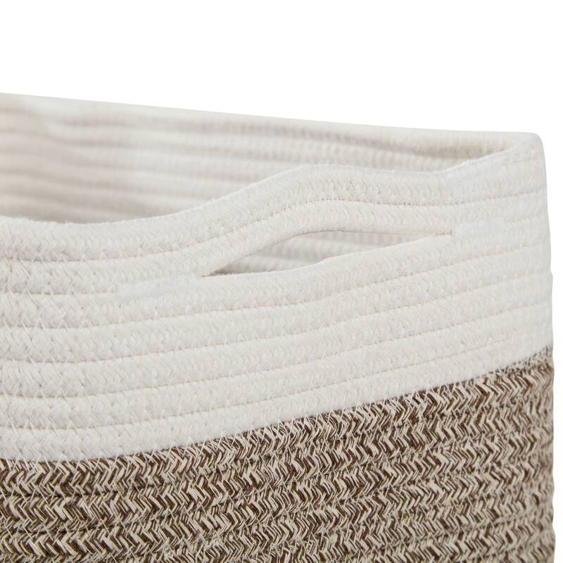 VECELO Large Round/Rectangle Blanket Storage Baskets,Toy Storage Organizing with Handle