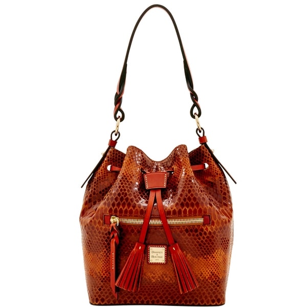 Dooney & Bourke Snake Small Logan (Introduced by Dooney & Bourke at $288 in Nov 2016) - Saddle