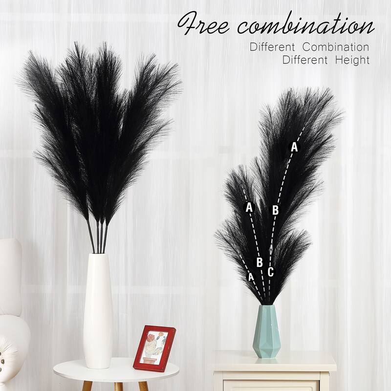 4 PCs Extra Large Faux Pampas Grass Decor