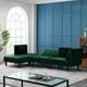 Reversible Sectional Sofa Sleeper L-shape Sofa Velvet Padded Sofa & Chaise