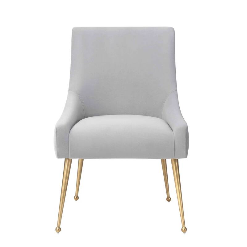 Irina Dining Chair Modern Easy Clean Velvet Upholstered Side Chair with Brushed Gold Leg