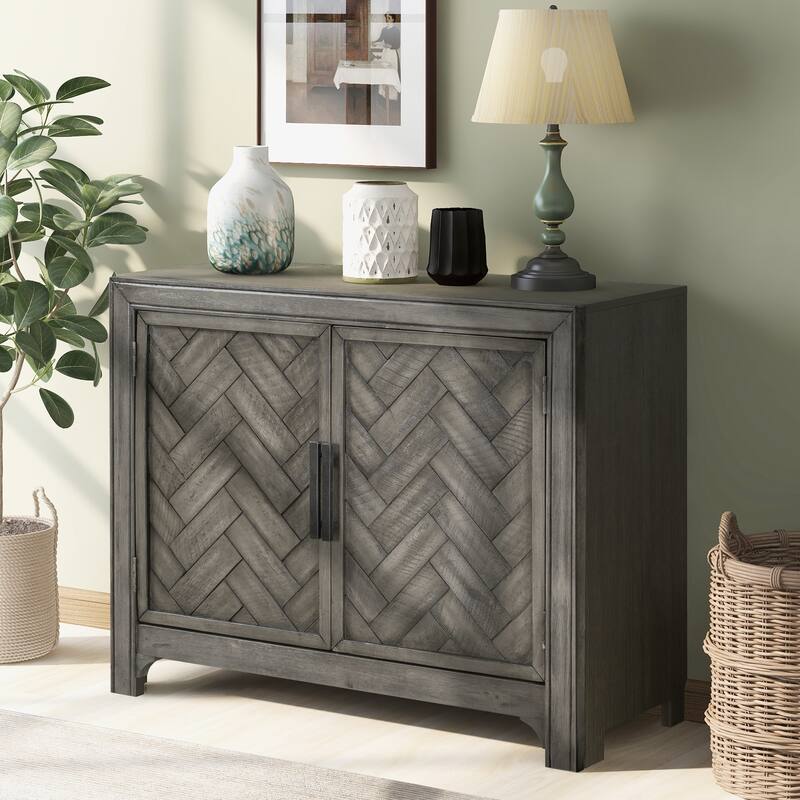 40" Modern Console Table Sofa Table for Living Room with 2 Shelves