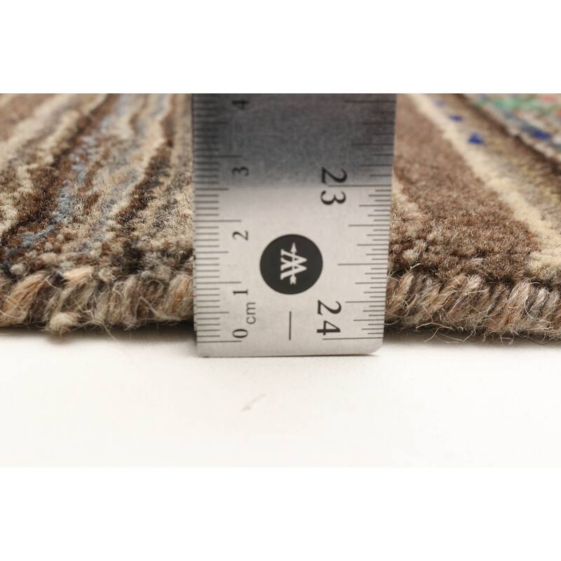 ECARPETGALLERY Hand Loomed Kashkuli Gabbeh Brown Wool Rug - 3'2 x 4'7