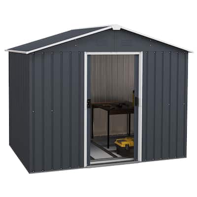 Costway 5.7 FT x 7.5 FT Outside Storage Shed Double Door Outdoor Tool - See Details