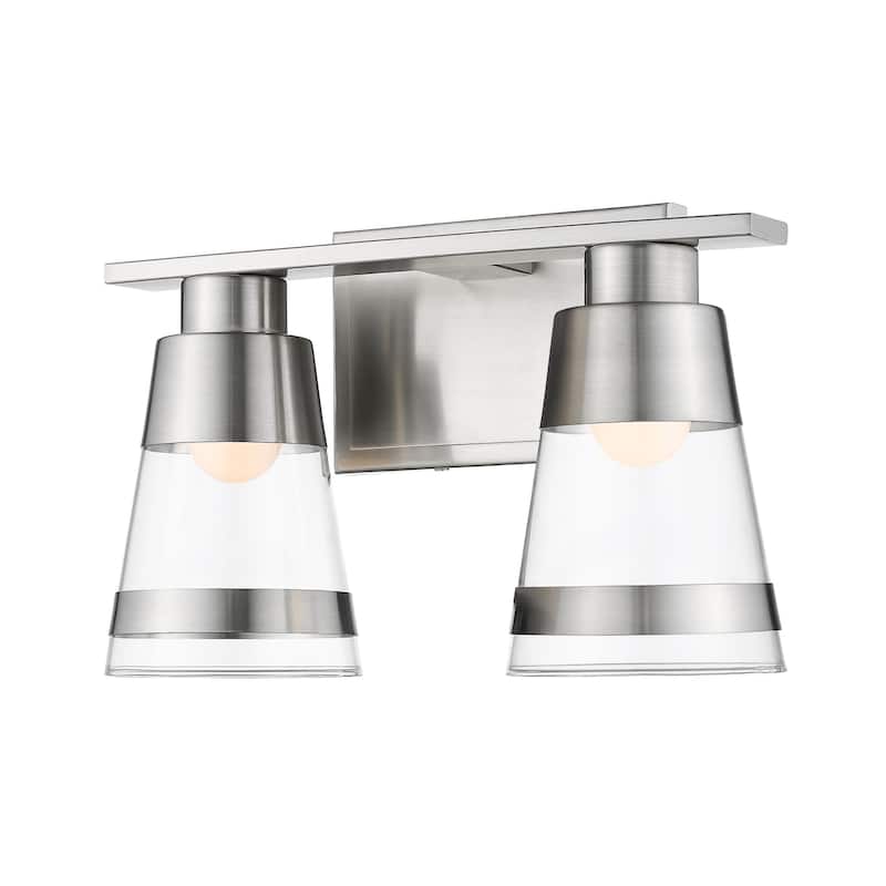 Z-Lite Ethos 2 Light 13" Wide Integrated 3000K LED Bathroom Vanity - Brushed Nickel