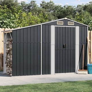vidaXL Garden Shed Metal Outdoor Storage Tool Shed House Galvanized Steel