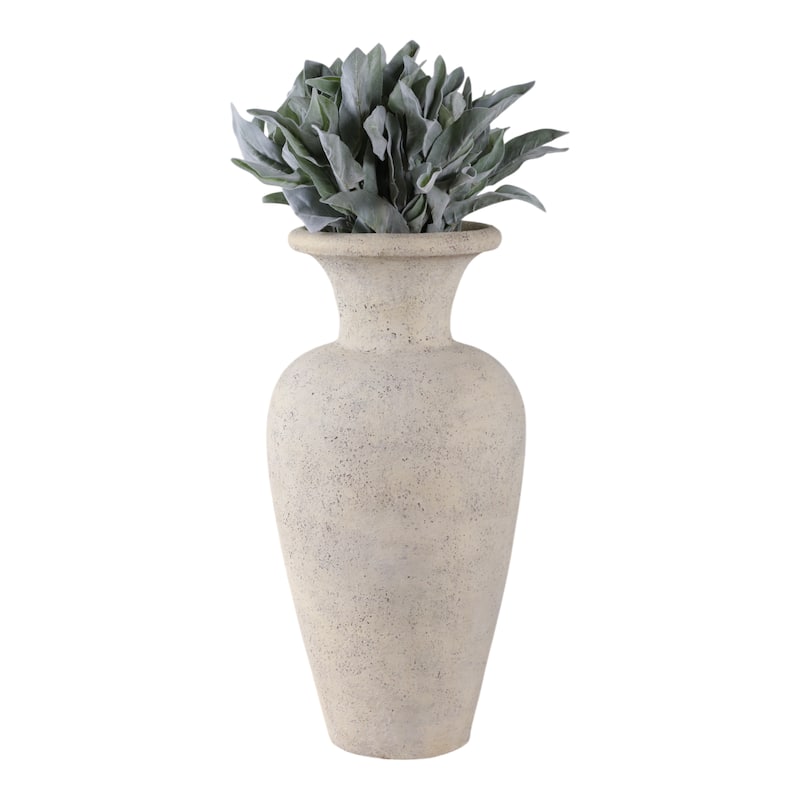 Terracotta Vase Rustic Matte Decorative Accent for Home - 25" White