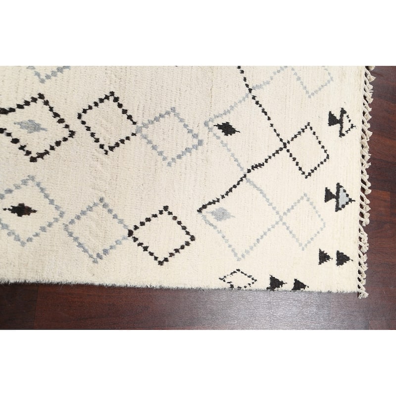 Contemporary Vegetable Dye Moroccan Berber Oriental Area Rug Handmade - 4'4" x 7'0"