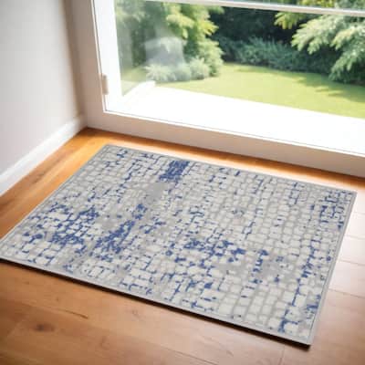 Power Loomed Abstract Modern Stain Resistant Area Rug - 36' X '24' X '0.39