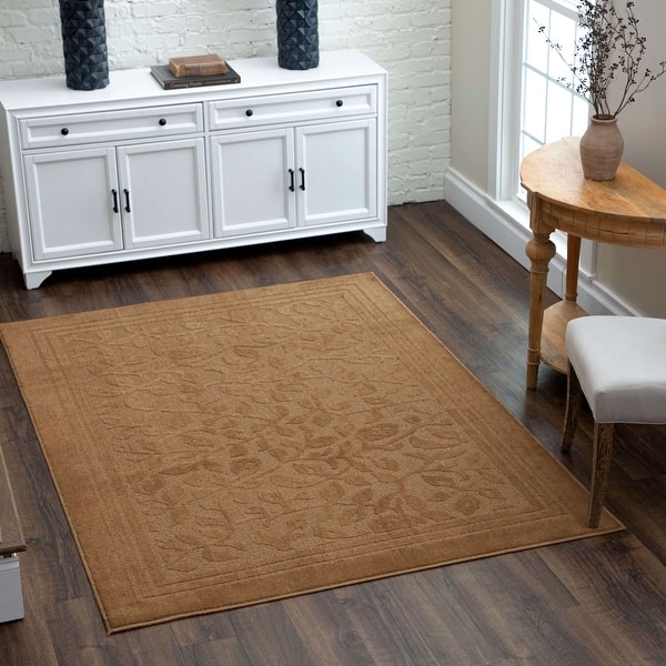 Mohawk Home Wellington Botanical Machine Washable Area Rug Bed Bath