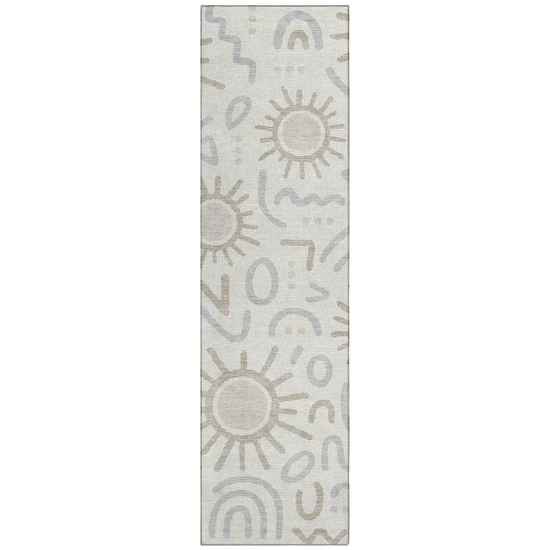 Machine Washable Indoor/ Outdoor Modern Sol Chantille Rug